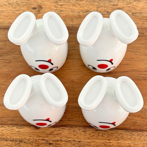 Vintage Arc International France - Happy Face Footed Milk Glass Egg Cup - Picture 7 of 14